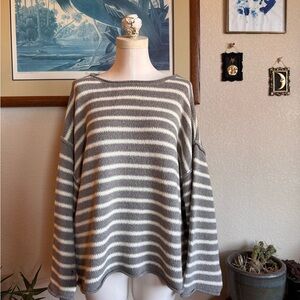 Promesa Gray and White Striped Knit